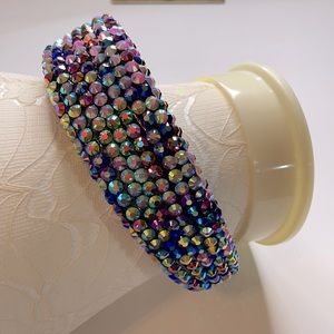 Multicolored beaded headband